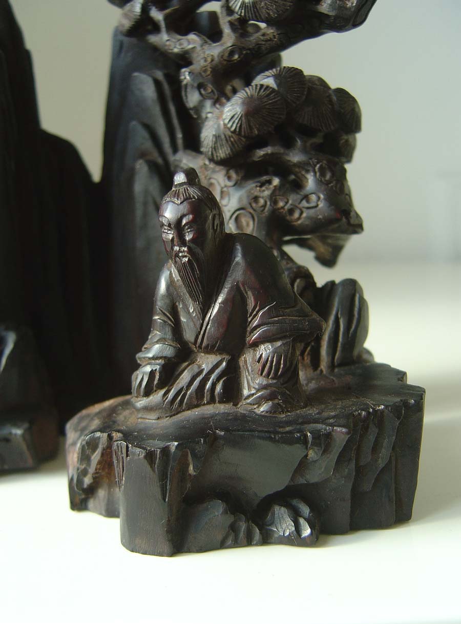 竹木透雕雕古玩-清代紫檀木镂空漆器立体高士机电设备坤重庆有限公司怎么样世图片