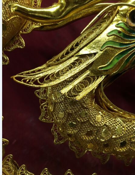 铜丝手工制作 鎏金龙 摆件[中国投资资讯网交易