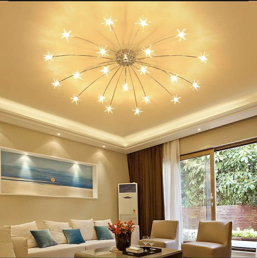 北欧现代满天星水晶吸顶灯客厅餐厅卧室灯具 温馨浪漫婚房led灯饰[中国投资资讯网交易在线]
